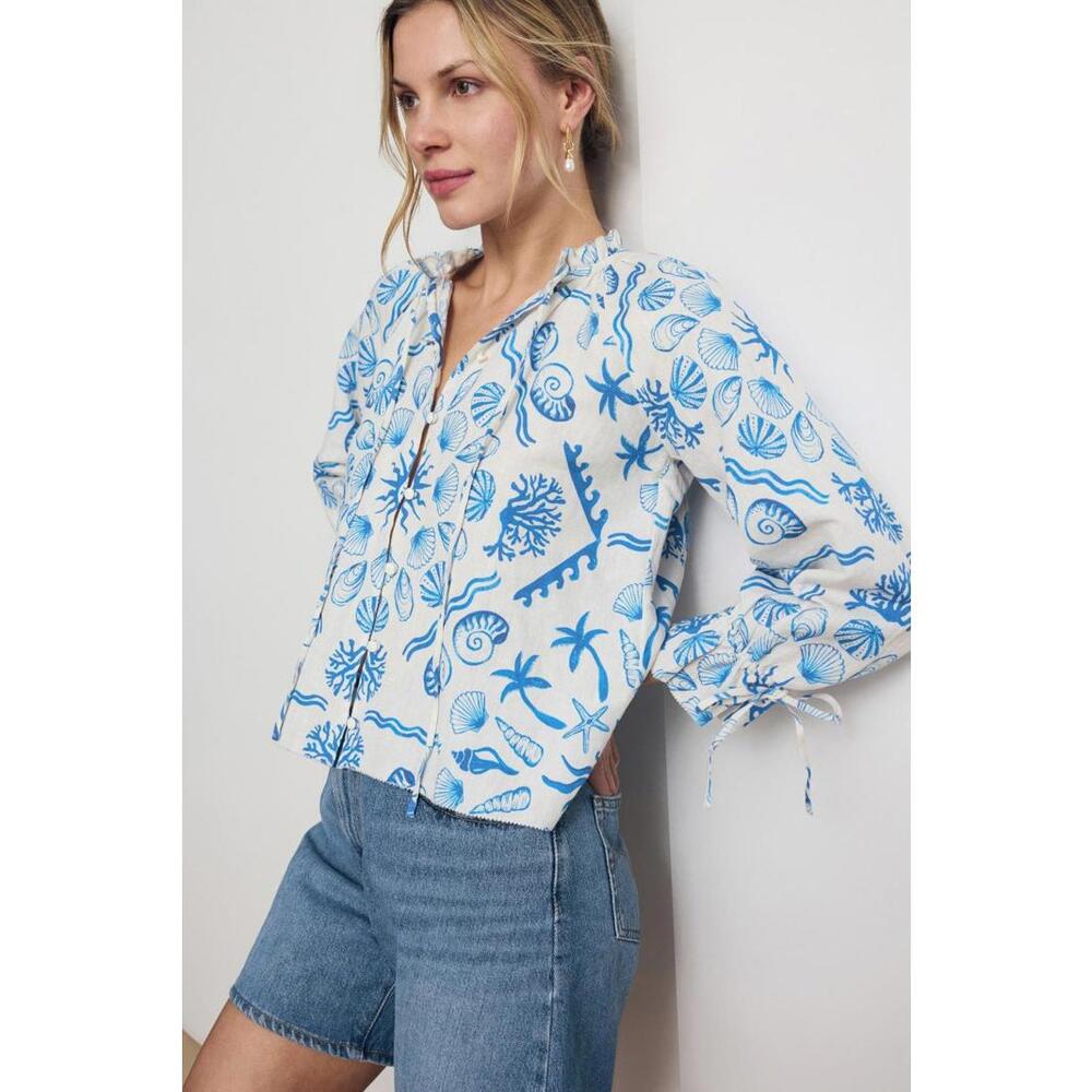 Saylor Off-White Svetlanna Blouse Size M Missing Buttons